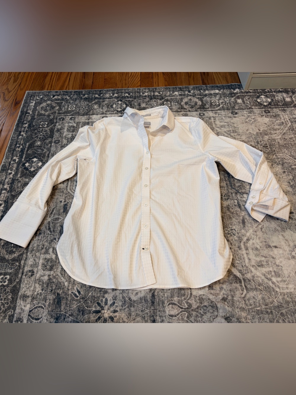 Chico's white Textured Button-Down Shirt